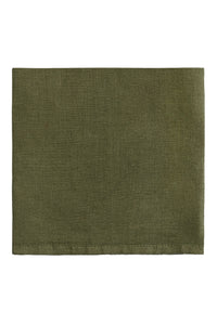 Set of 4 satin linen napkins - Olive