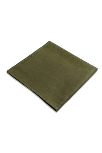 Lot de 4 serviettes en satin de lin - Olive