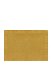 Set of 4 satin linen placemats - Mustard