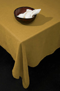 Nappe en satin de lin - Mustard