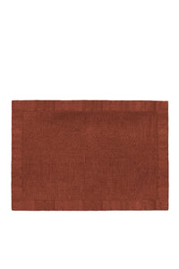 Set of 4 satin linen placemats - Brick