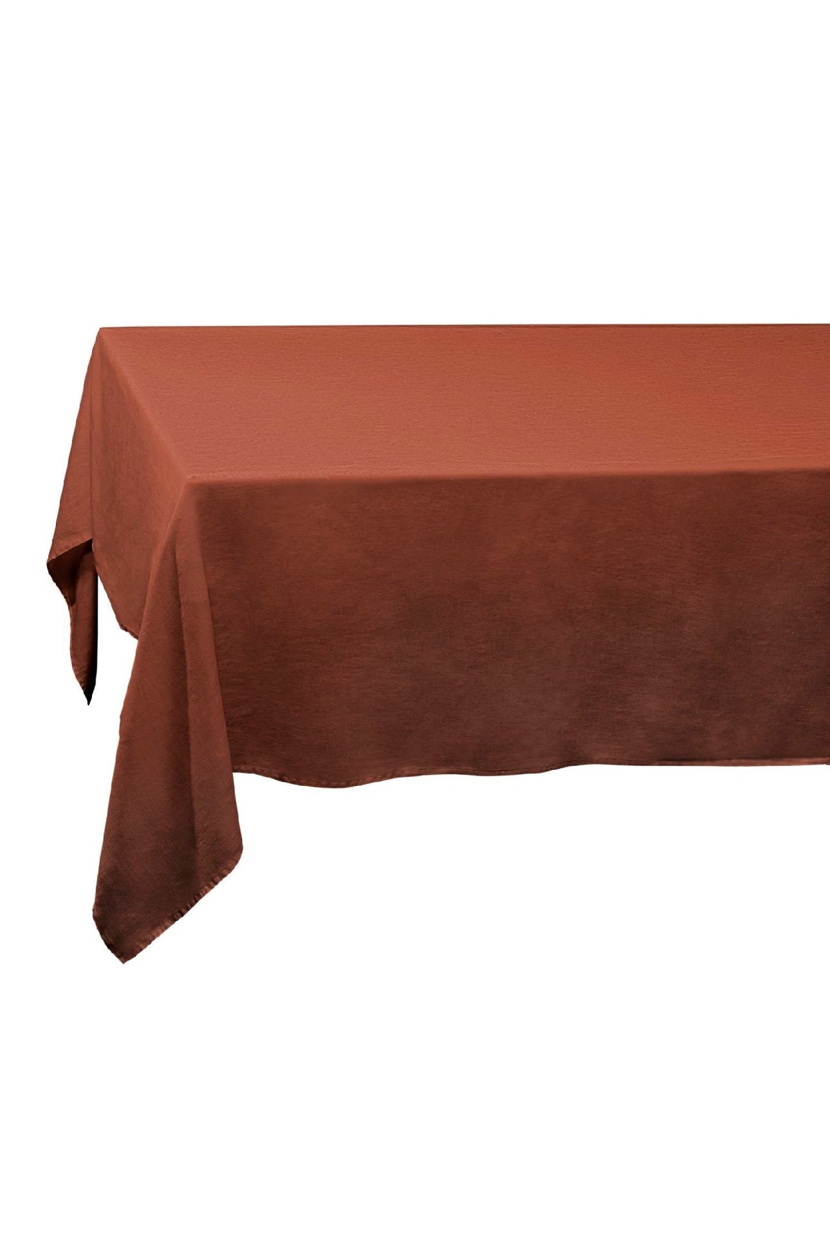 LINEN SATEEN TABLECLOTH-MEDIUM-BRICK