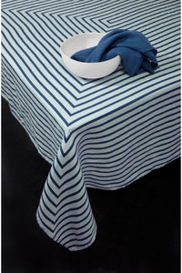 Nappe Concorde en satin de lin - Blue