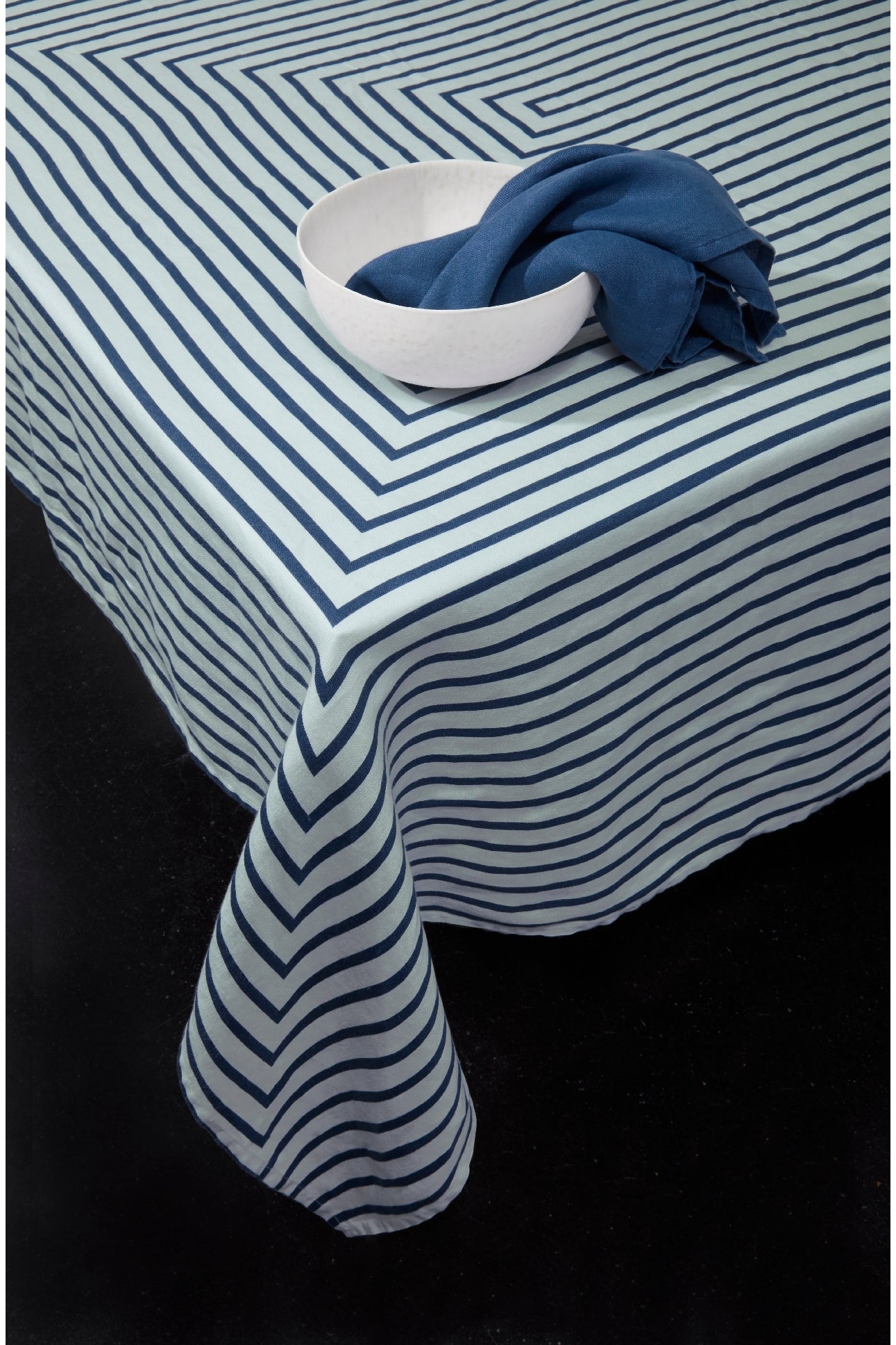 Nappe Concorde en satin de lin - Blue