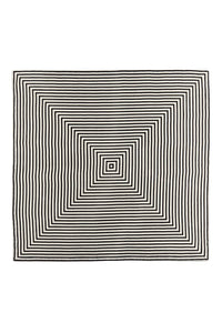 Set of 4 Concorde satin linen towels - Black & Ecru