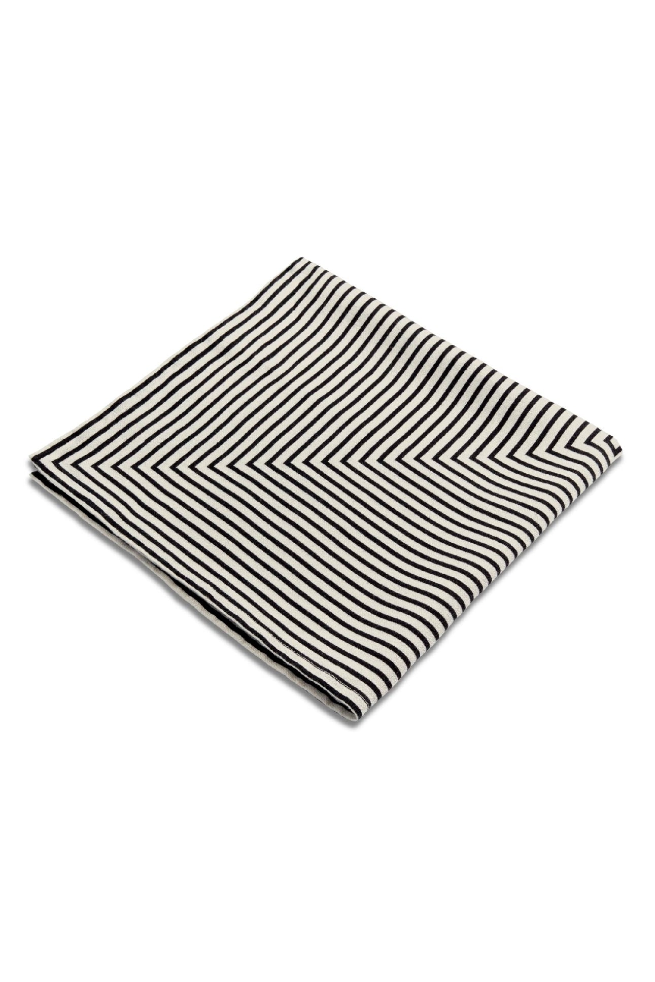 Lot de 4 serviettes Concorde en satin de lin - Black & Ecru