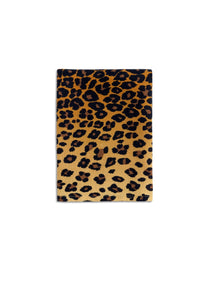 Lot de 4 serviettes en satin de lin imprimé léopard - Yellow