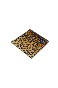 Coffret de 4 serviettes Léopard en lin - Jaune