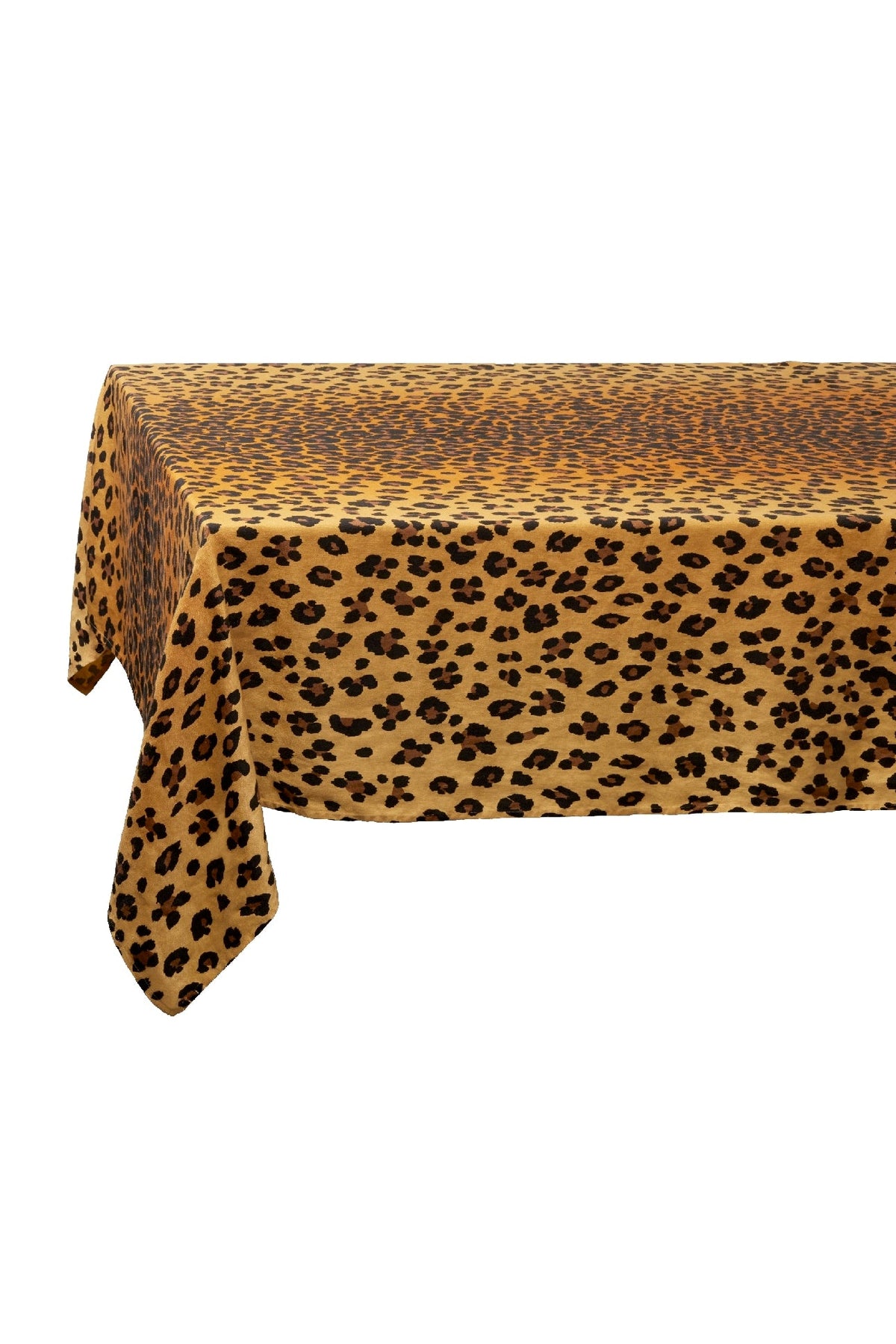 Nappe en satin de lin imprimé léopard - Yellow