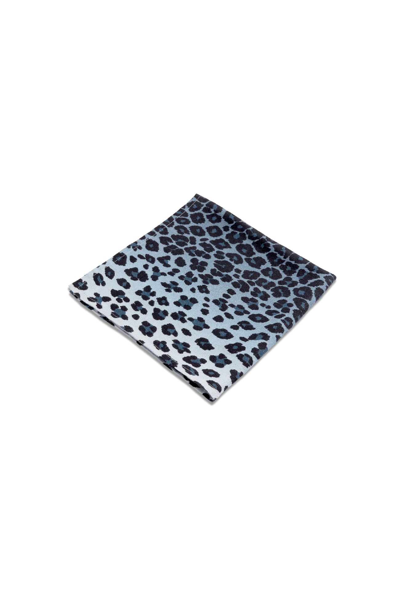 Lot de 4 serviettes en lin imprimé léopard - Blue