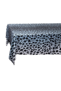 Nappe en lin imprimé léopard - Blue
