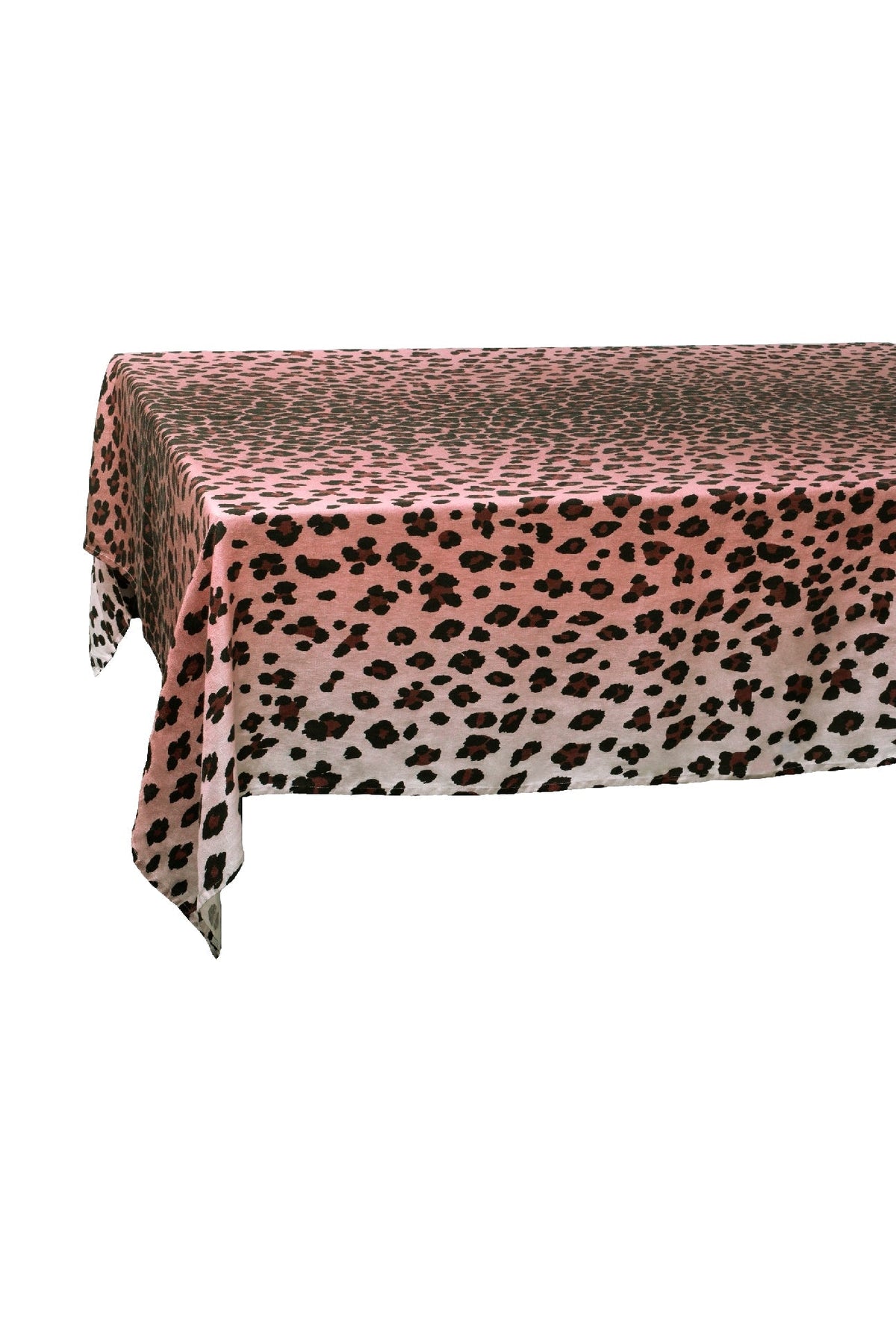 Nappe Léopard en lin - Rose
