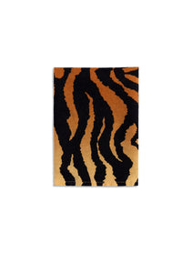 Lot de 4 serviettes en satin de lin imprimé tigre - Orange