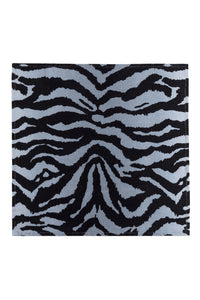 Set of 4 tiger print linen napkins - Blue