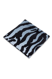 Coffret de 4 serviettes Léopard en lin - Bleu