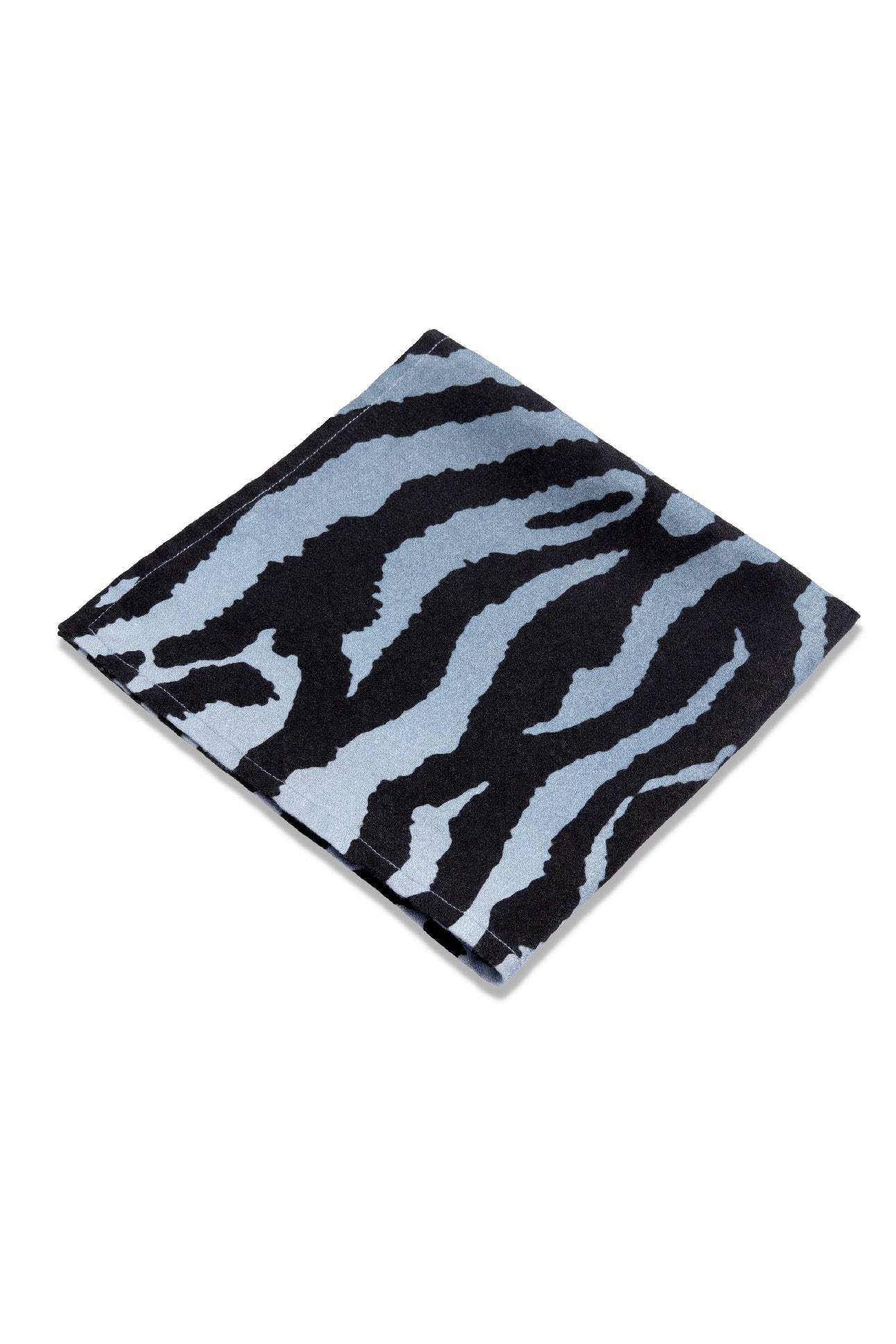 Coffret de 4 serviettes Léopard en lin - Bleu