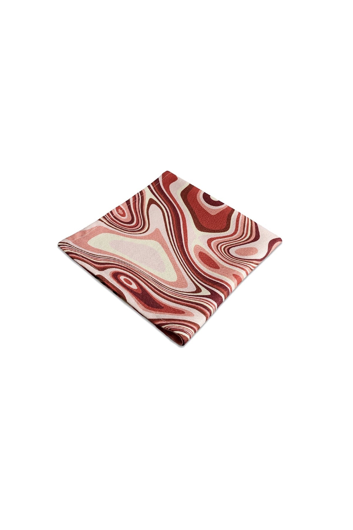 Set de 4 serviettes Waves en lin - Rouge & Rose