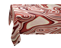 Nappe Waves en lin - Rouge & Rose