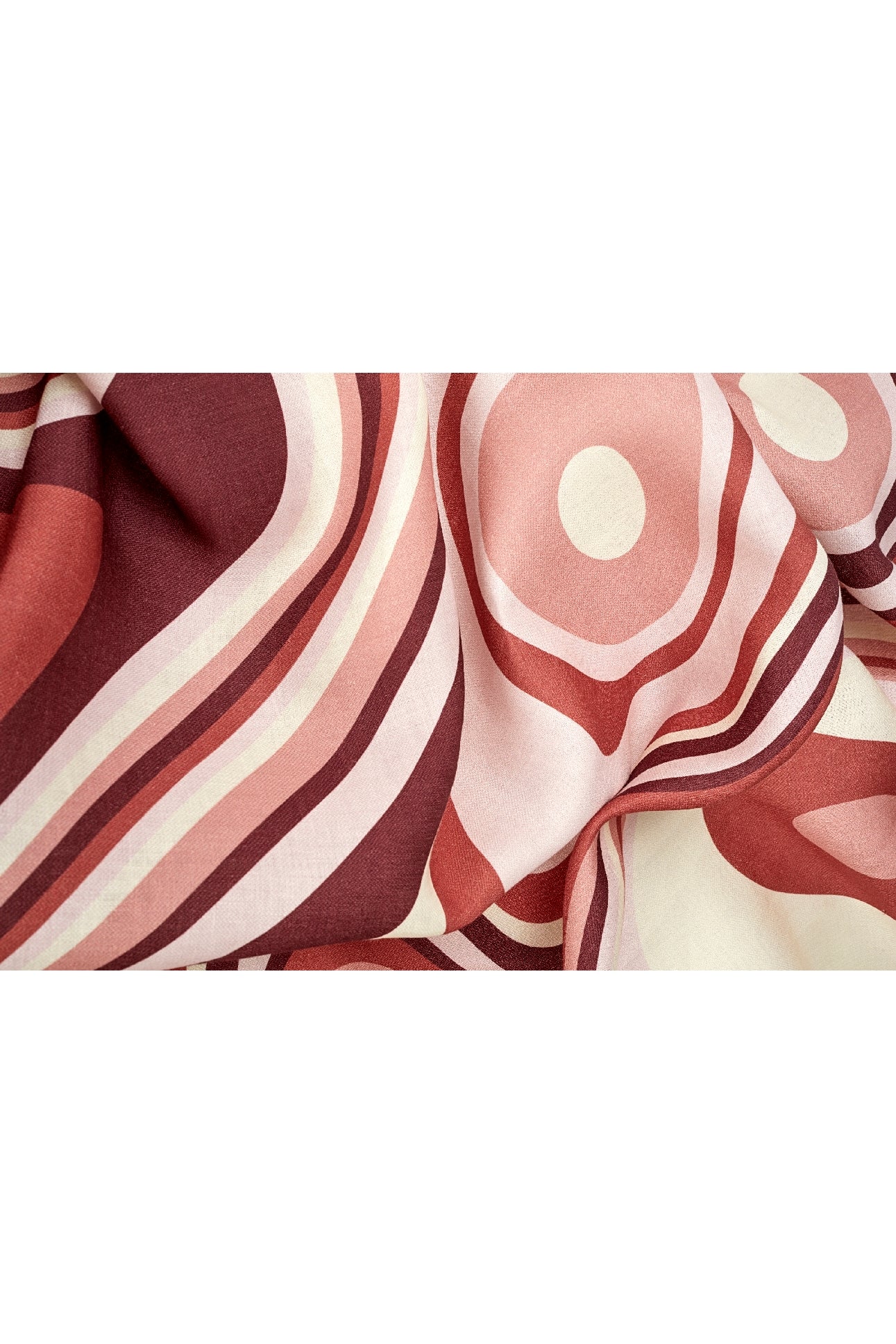 Nappe en satin de lin imprimé vagues - Red & Pink