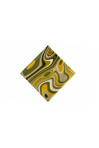 Serviettes en lin Vagues - Green & Yellow