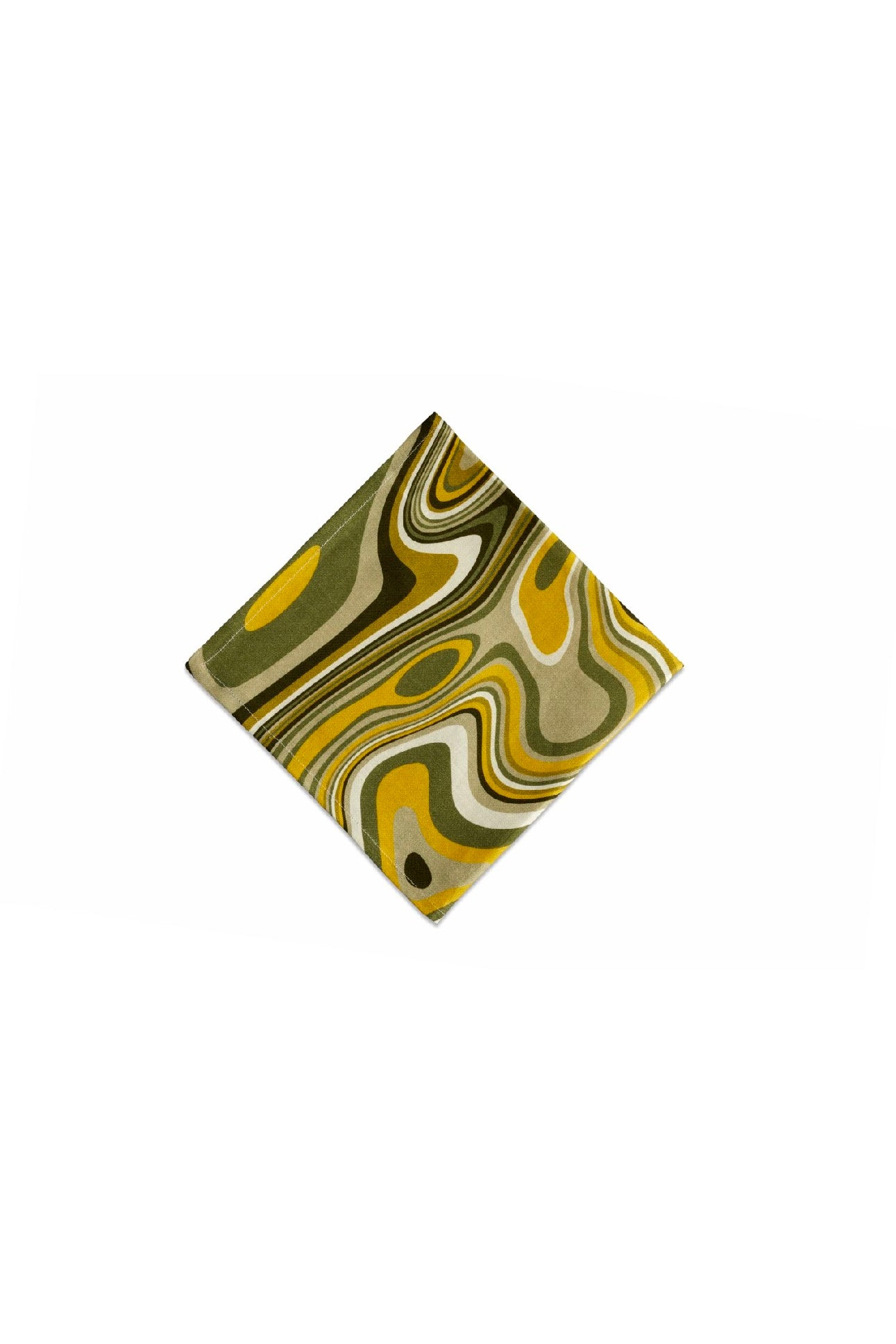 Serviettes en lin Vagues - Green & Yellow
