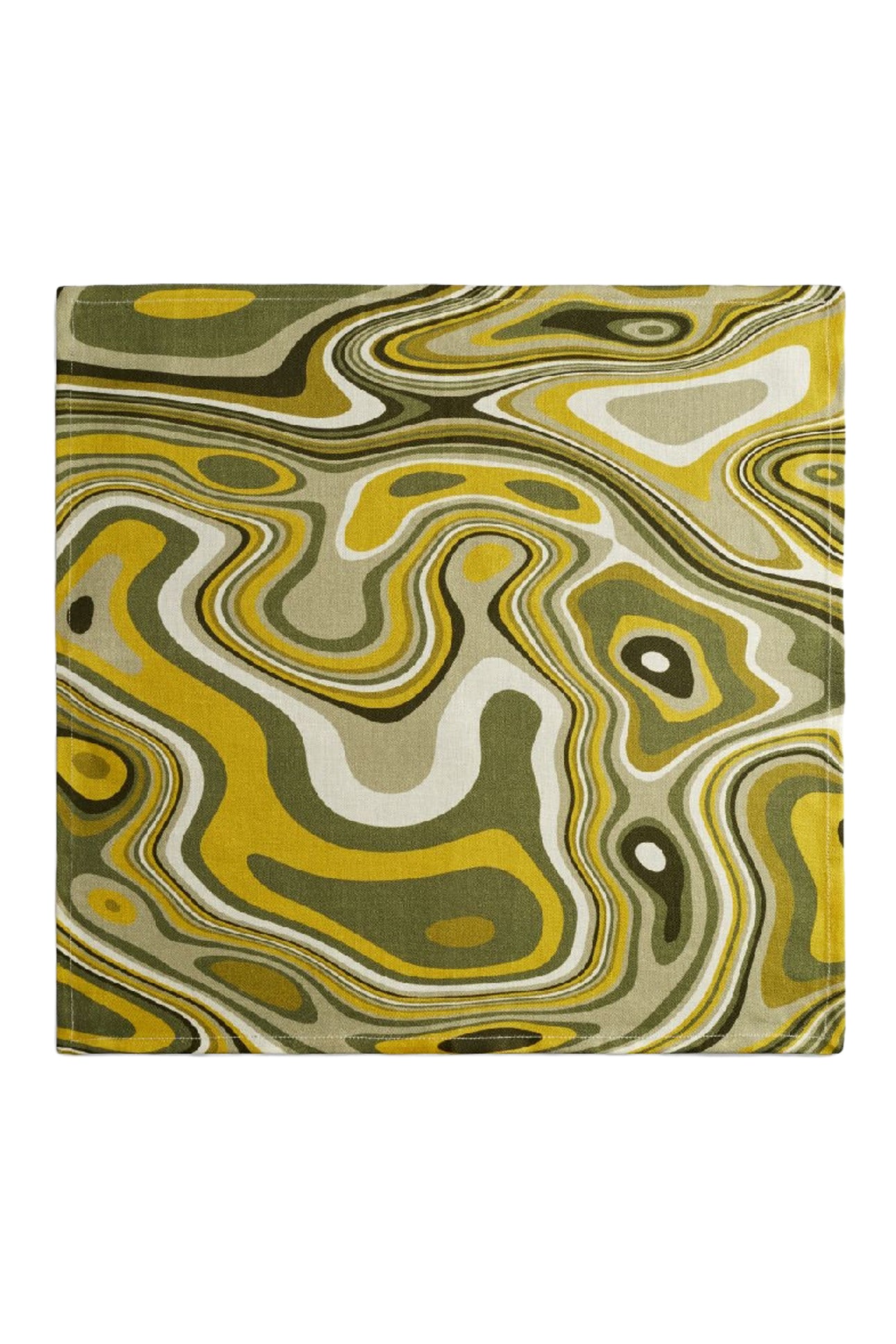 Vagues linen napkins - Green & Yellow