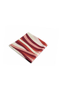 Lot de 4 serviettes en satin de lin imprimé paysage - Red & Pink