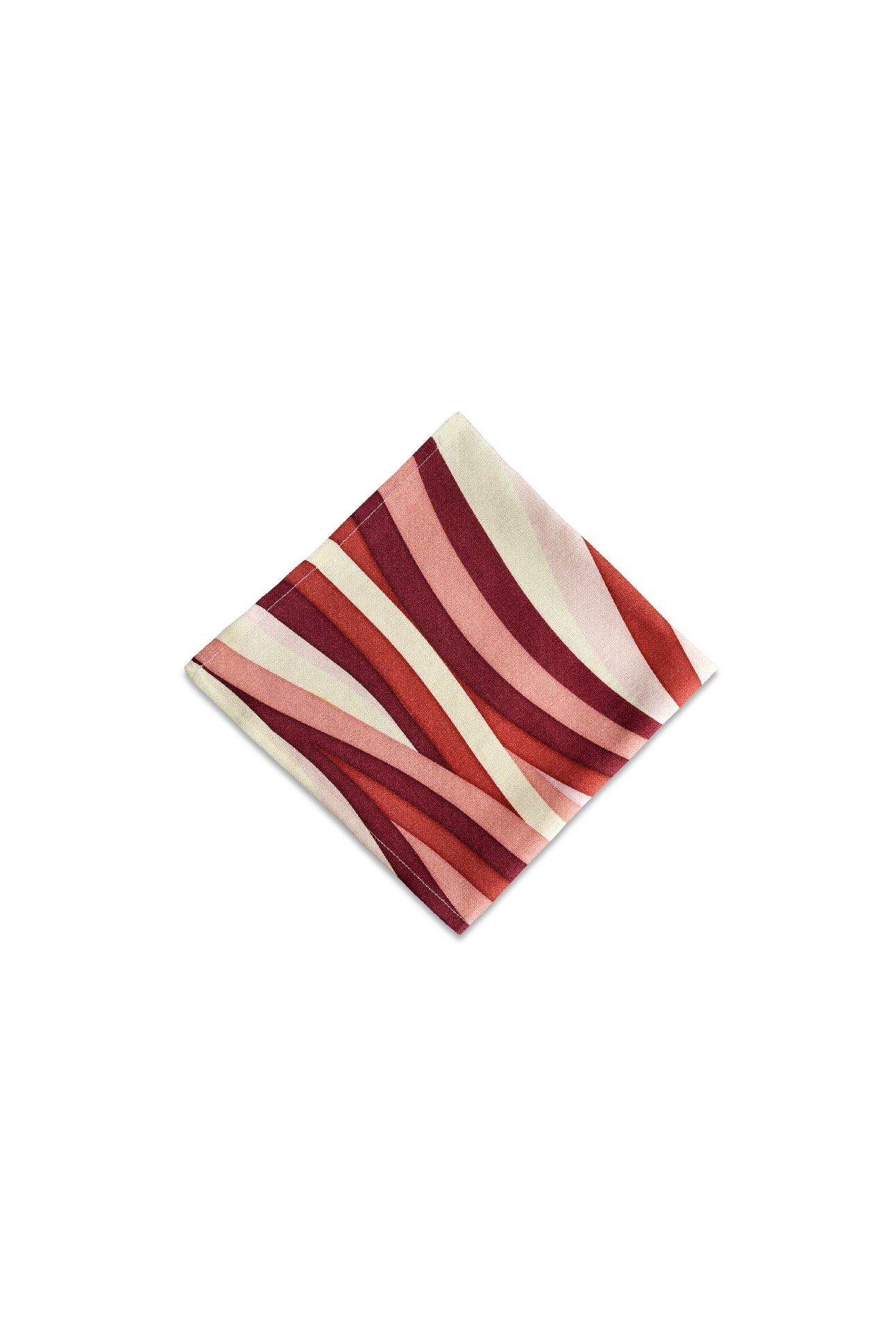 Lot de 4 serviettes en satin de lin imprimé paysage - Red & Pink