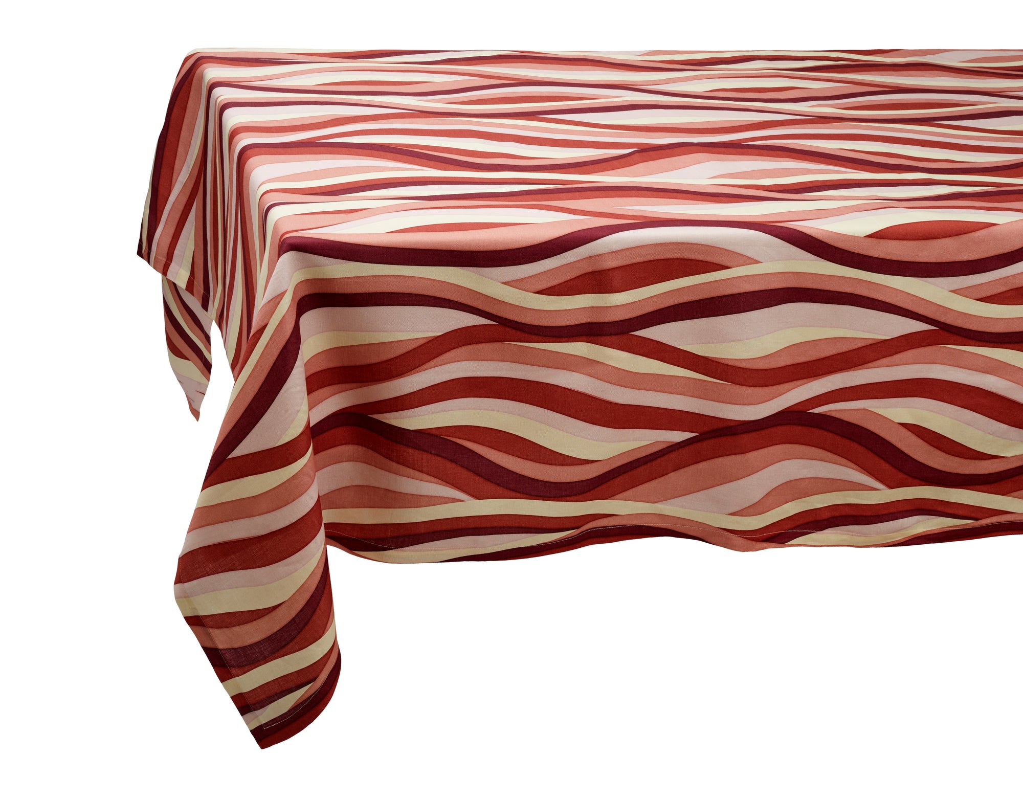 Nappe Landscape en lin - Rouge & Rose