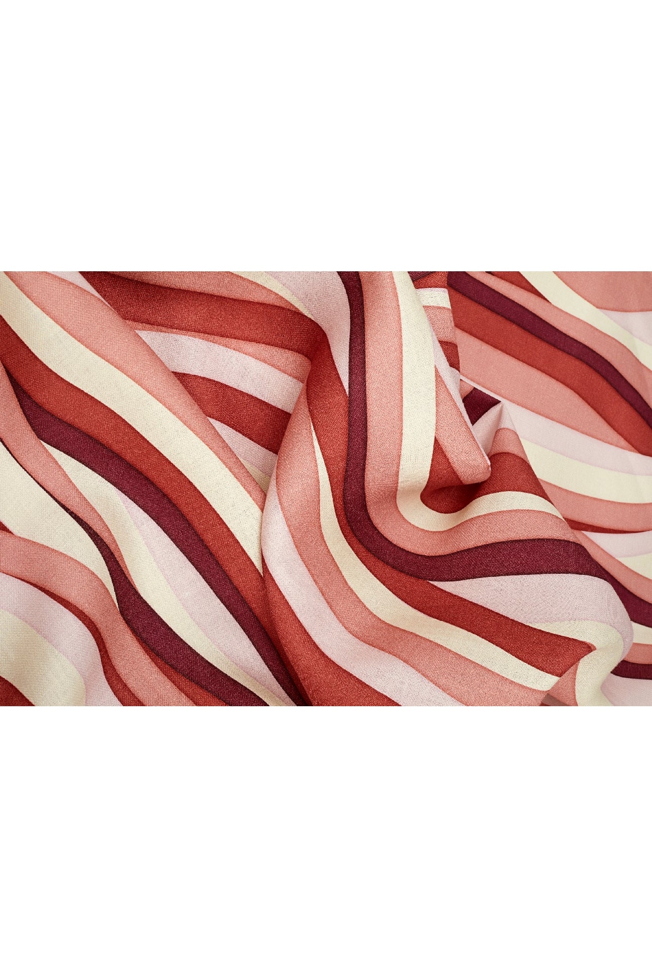 Nappe en satin de lin imprimé paysage - Red & Pink
