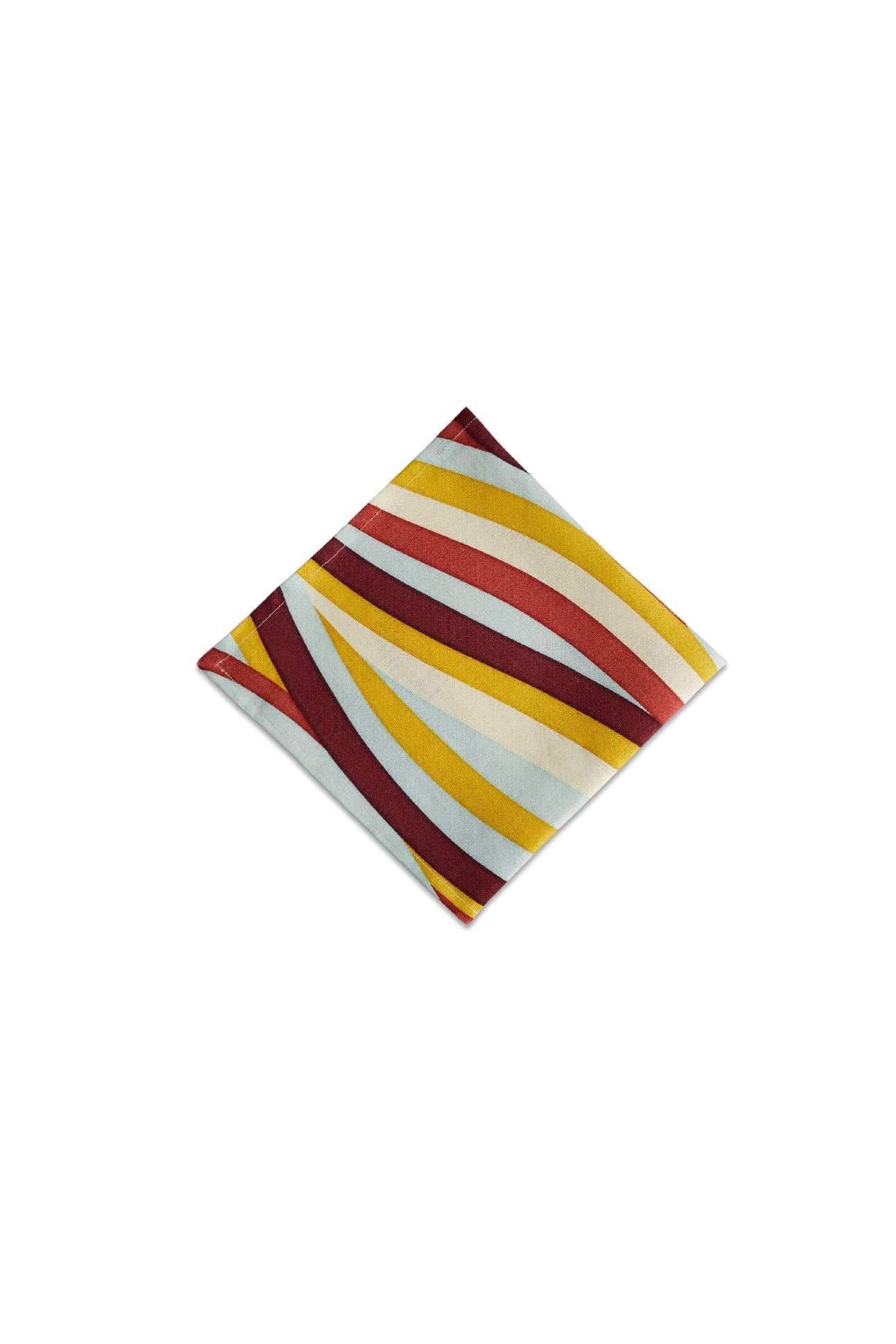 Lot de 4 serviettes en satin de lin imprimé paysage - Yellow & Red