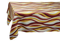 Nappe Landscape en lin - Jaune & Rouge