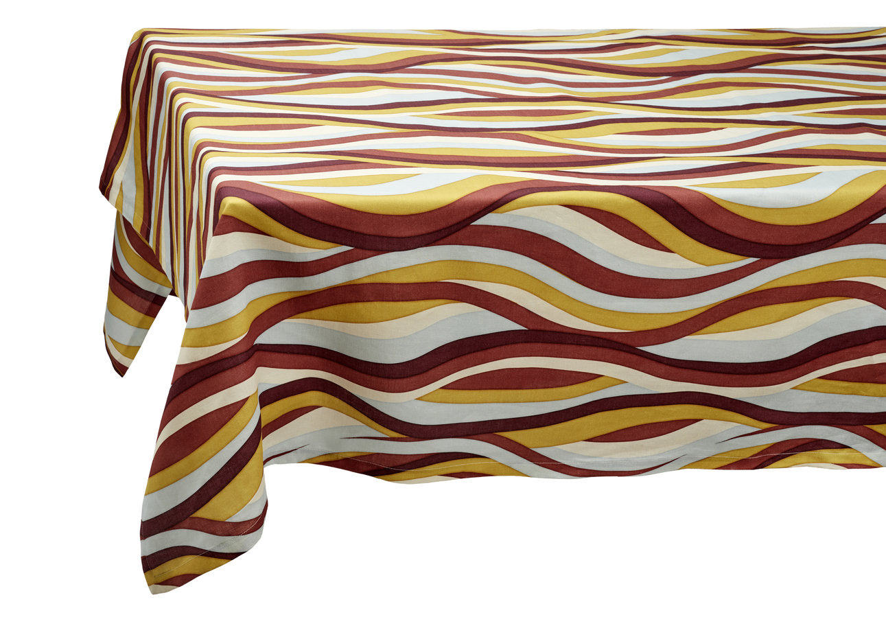 Nappe Landscape en lin - Jaune & Rouge