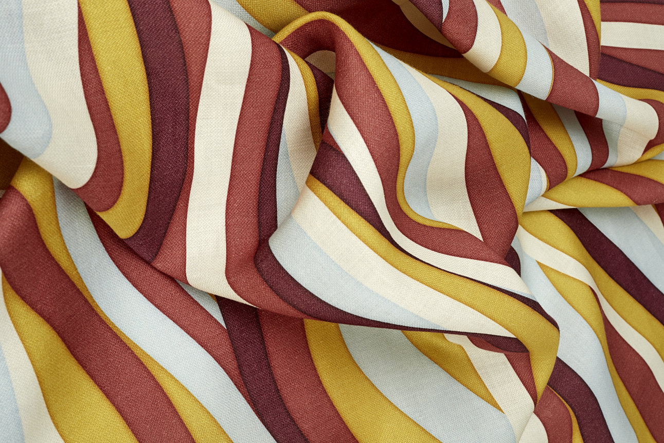 Nappe Landscape en lin - Jaune & Rouge