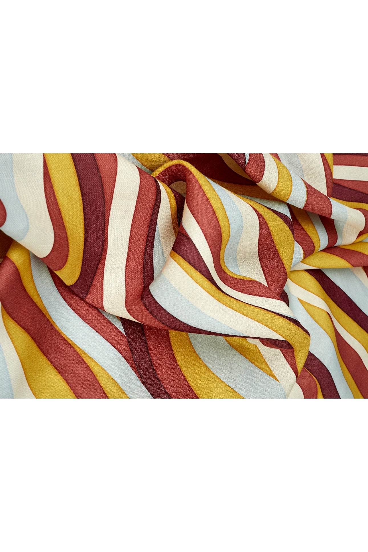 Nappe en satin de lin imprimé paysage - Yellow & Red
