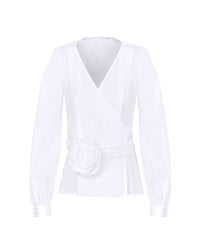 Blouse Lola cache-cœur - Blanc