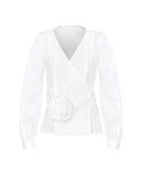 Blouse Lola cache-cœur - Blanc