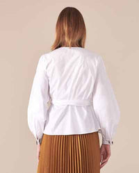 Blouse Lola cache-cœur - Blanc