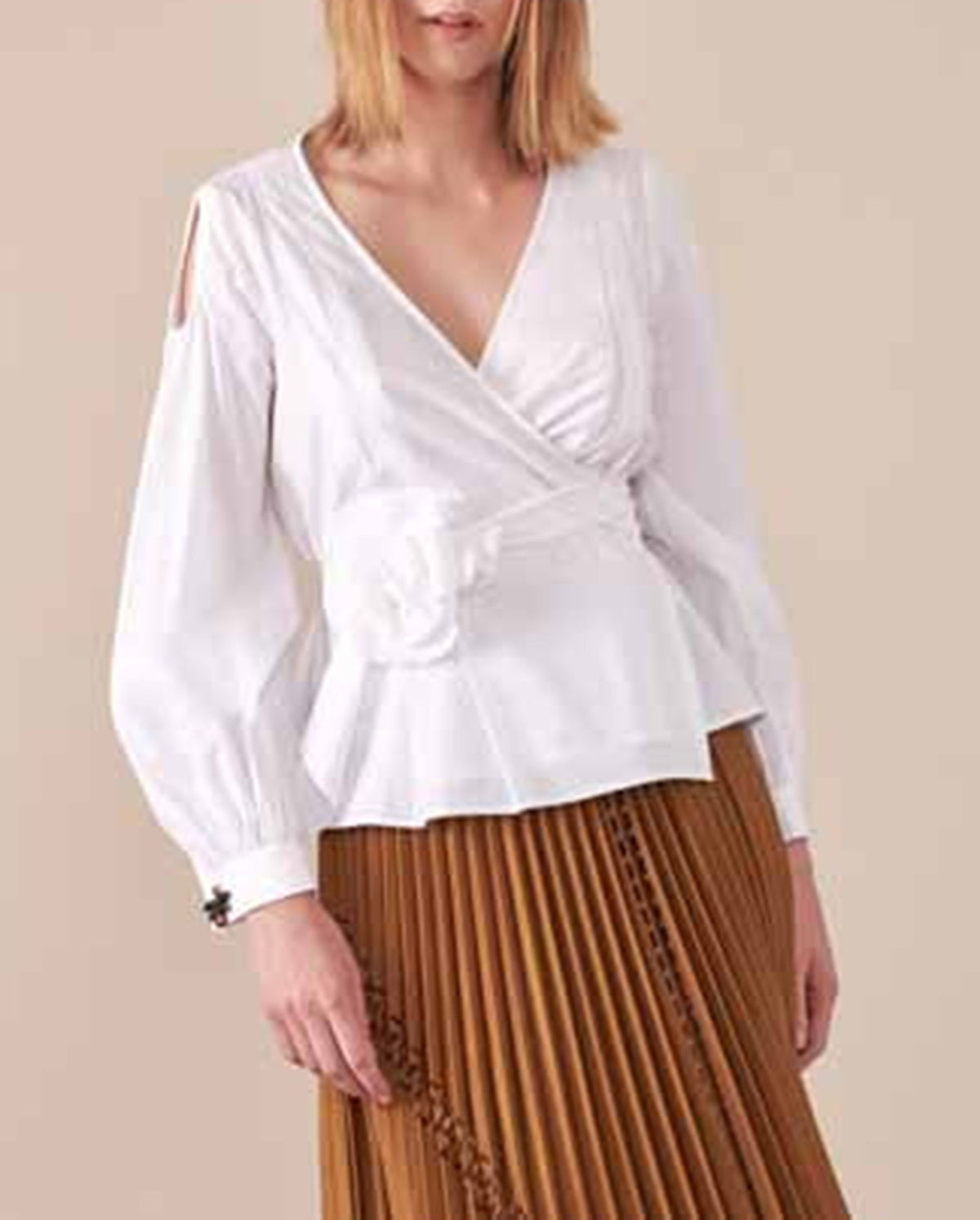 Blouse Lola cache-cœur - Blanc