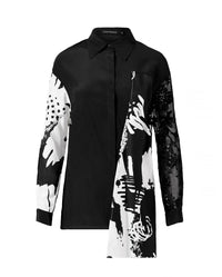 Chemise London en soie - Black & White