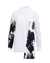 Chemise London en soie - Black & White