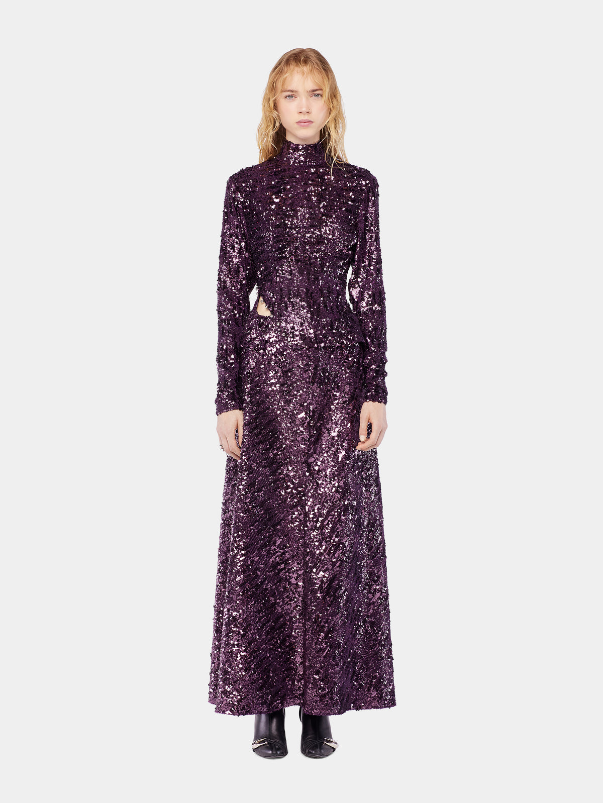 Mock neck sequin top