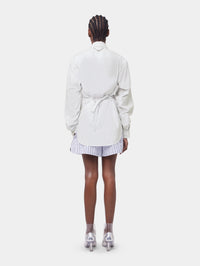STRIPED SHORTS IN COTTON POPLIN