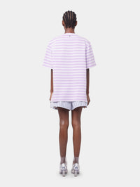 PURPLE OVERSIZED TEE-SHIRT IN COTTON JERSEY