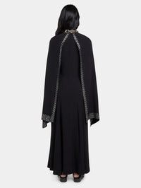 EMBELLISHED LONG DRESS IN SATIN CREPE