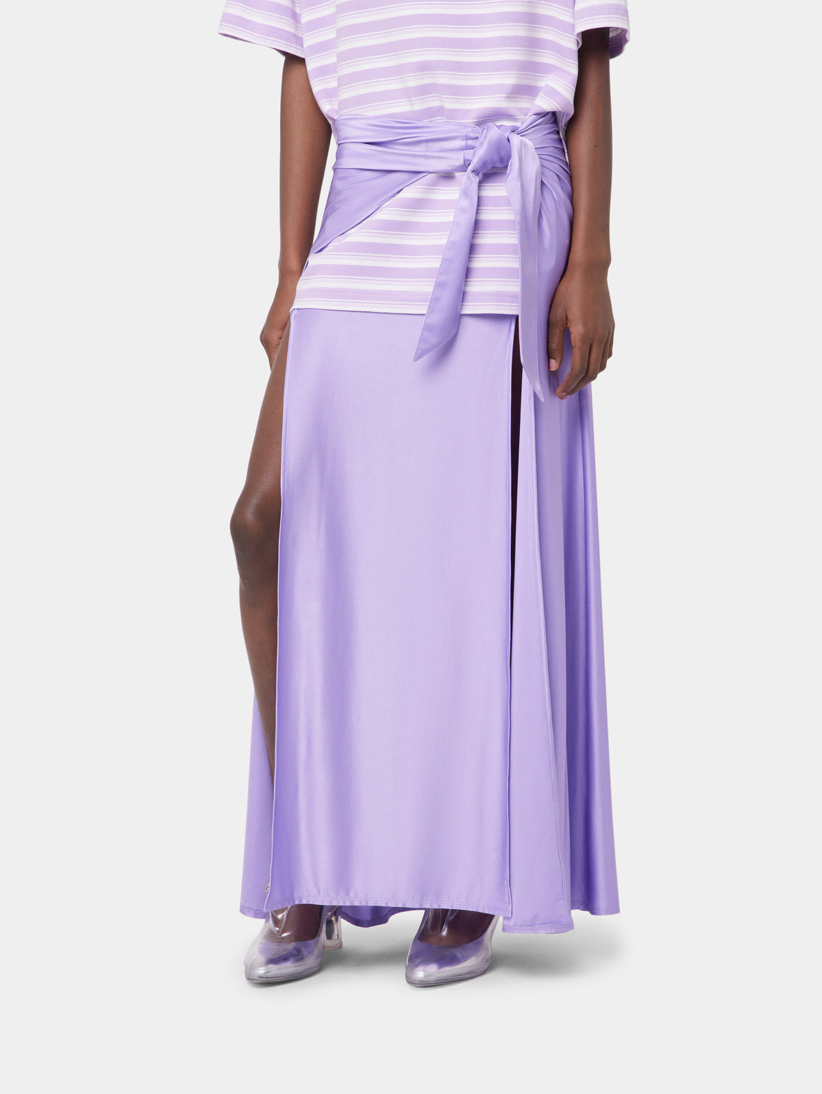 LAVENDER LONG SKIRT IN JERSEY