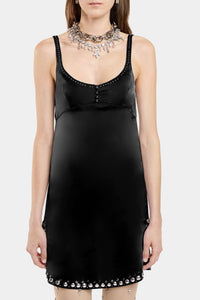 Robe à bretelles en satin - Black