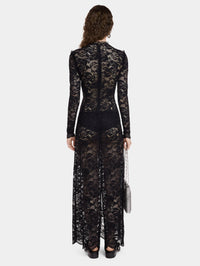 Black long dress in lace