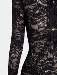 Black long dress in lace