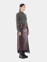 Shirt in crepe with sequin embroidery details